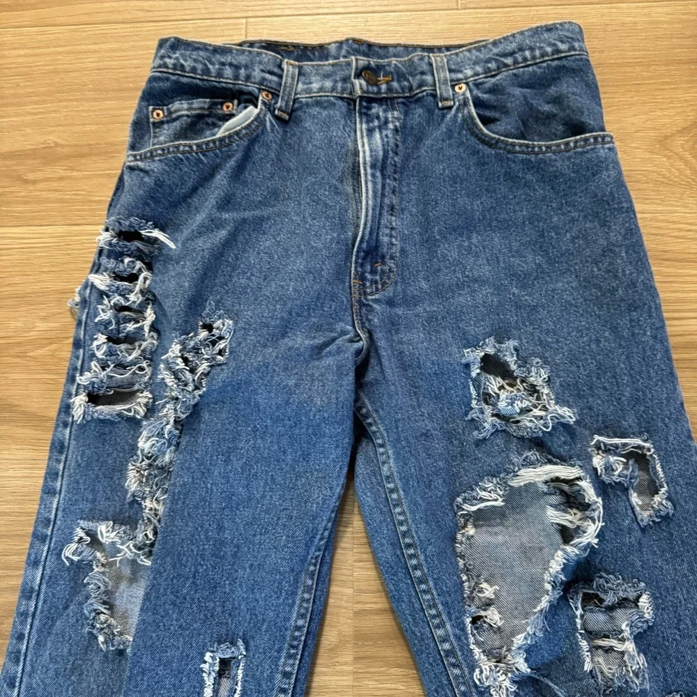 Levi's 550 Jeans Mens 30x32 Blue Distressed Straight Leg Made in USA Vintage